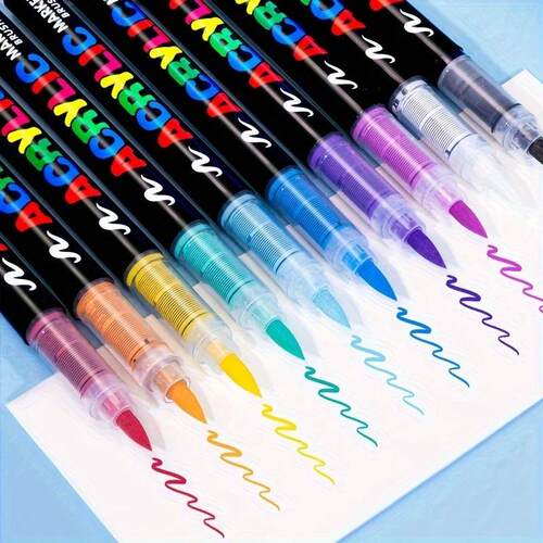 12-120 Colors Acrylic Paint Pens Markers Brush Tip Paint Mar