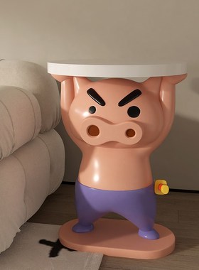 202新款创意卡通肥嘟嘟左卫门客厅沙发边几可移动小户型床头柜子