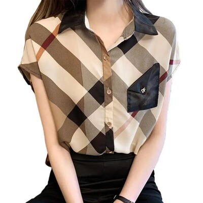 Summer Sleeveless Printed Chiffon Blouse Women Korean Fashio