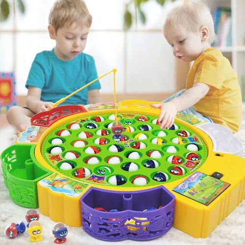 Fishing Toys Electric Rotating Magnetic Play Game Music Spin