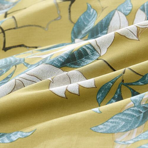 Silky Egyptian cotton Yellow Chinoiserie style Birds Flowers