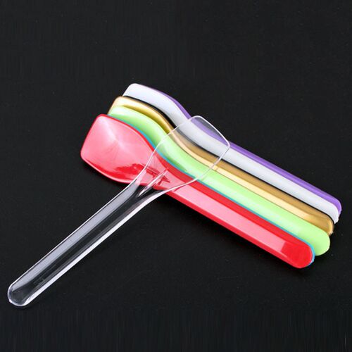 50pcs Plastic Spoons  Disposable Ice Cream Scoop Family Spoo