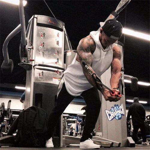 Three-Segment Stitching Cotton Stitching Mesh Mens Fitness