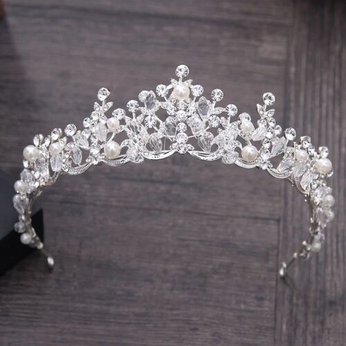 Luxury Elegant Crystal Pearl Bridal Crown Woman Tiaras Hair