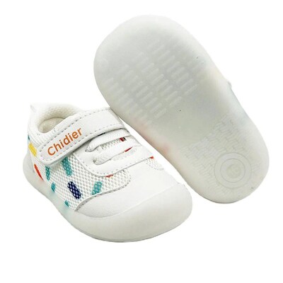 Baby Girls Boys Colourful Polka Dot Trainers For  With Rubbe