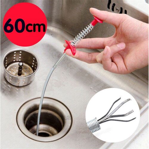 60cm Drain Snake Spring Pipe Dredging Tool Dredge nblocker D