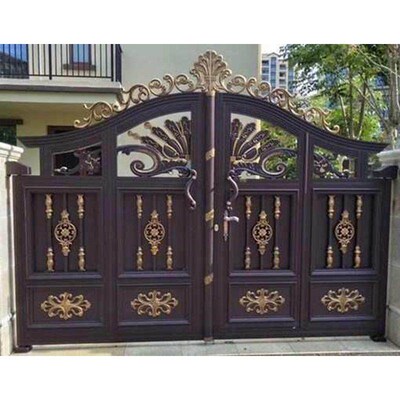 automatic  aluminium accordion folding telescopic  gates des
