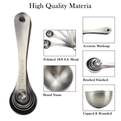 Round Stainless Steel Measuring Spoons