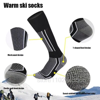 Ski Thermal Socks Men Women Winter Long Warm Compression Soc