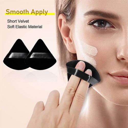 2/6Pcs Triangle Powder Puff Face Makeup Sponge Soft Velvet C