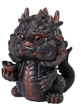 紫陶生肖龙摆件家居饰品手工客厅玄关办公室摆设茶几茶室桌面礼品