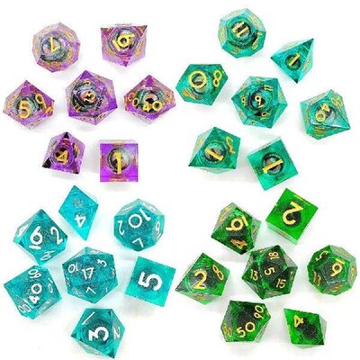 7PCS Gift Crystal Resin Dragon Eye Dice Party Toys Home