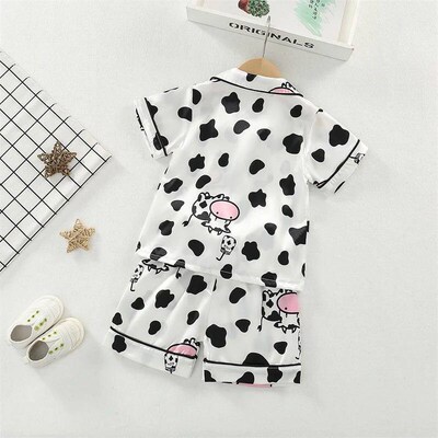 New Summer Baby Girls Clothes Suit Children Sleepwear Shirt