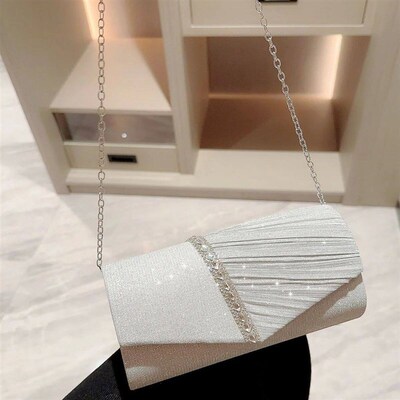 Womens Evening Clutch Bag Luxury Shiny Rhinestone Envelope