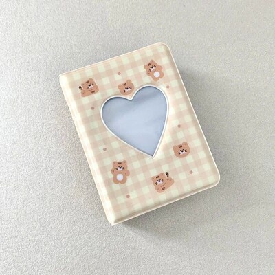 Cute Bear Photo Album 3 Inch Love Heart Hollow Picture Stora