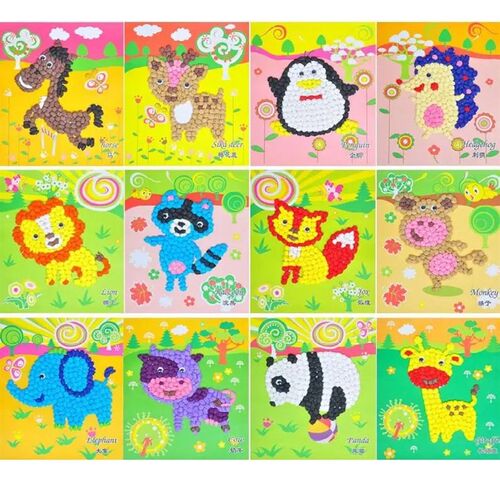 3Pcs DIY Cartoon Crafts Toys For Children Felt Paper Handicr