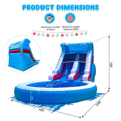24x13x12ft Commercial Inflatable Wave Water Slide Pool Bounc