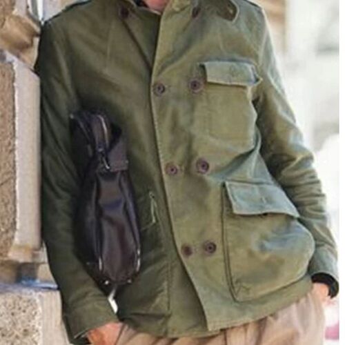 Mens uniform top with monochrome style fashion temperament