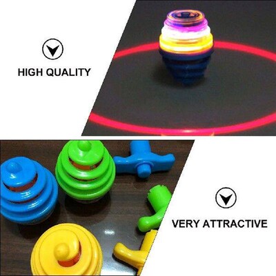 2 Pcs Colorful Flashing Top Kids Plaything Gyro Toy Music