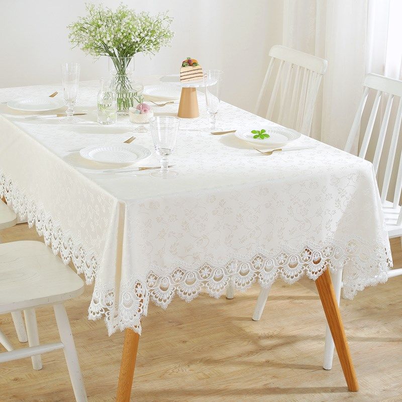 唯米5152百搭白色蕾丝镂空花边长方形餐桌布艺小圆形防尘盖巾台布,居家布艺,桌布,淘宝优惠券,粉丝福利购,淘宝优惠卷