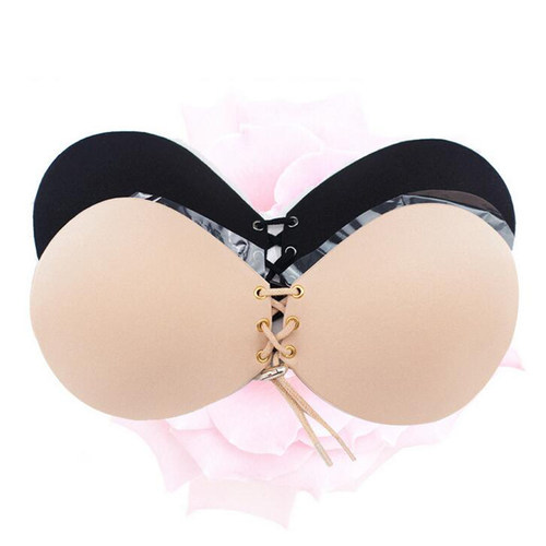 Women Invisible Bra Self Adhesive Strapless Bandage Blackles