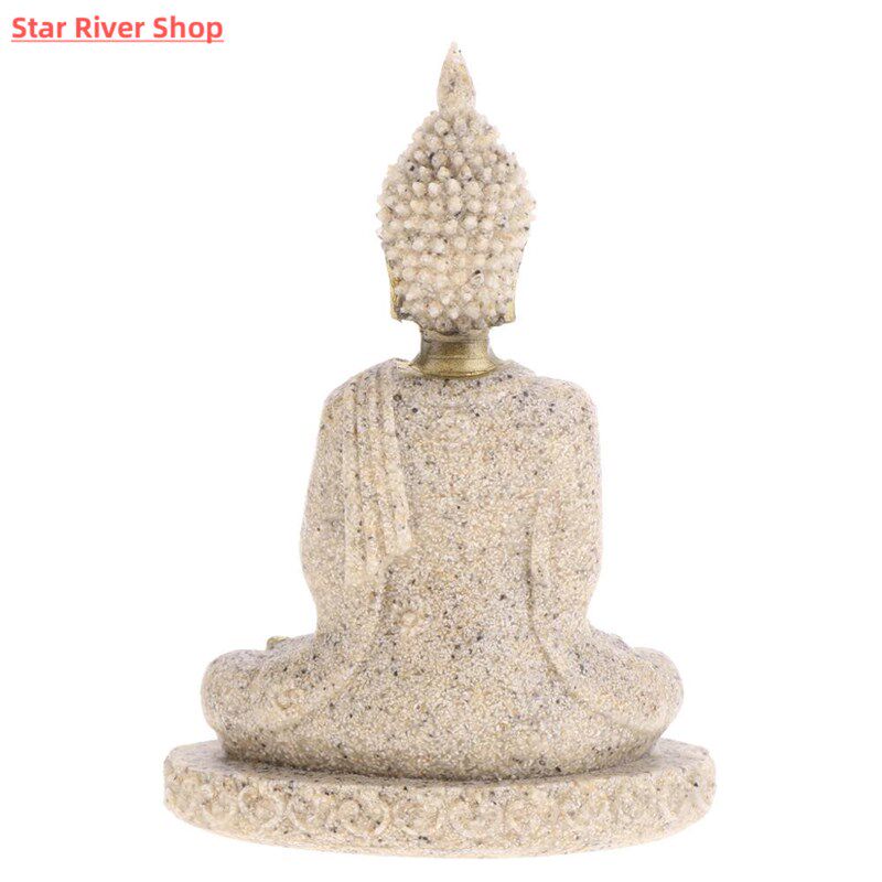 MagiDeal The   Sandstone Meditation Buddha Statue Sculpture图片