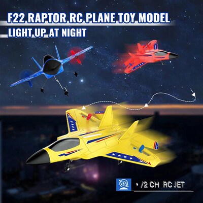 F22 Raptor RC Plane 2.4G 2CH Remote Control Foam Aircraft Wi