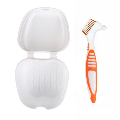 Denture Bath Box Organizer Dental False Teeth Storage Box wi