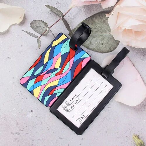 Luggage Tags PVC Anti Theft Baggage Name Tag Vintage Flower