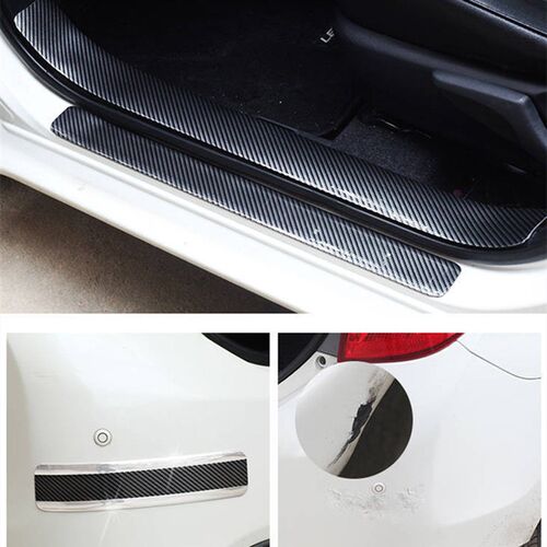Car ers Anti Scratch Door Sill Protector Rubber Strip Carbon