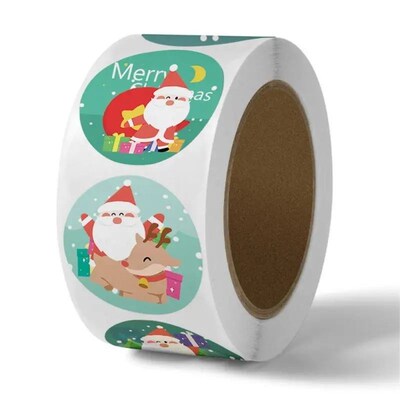 500pcs Round Labels Stickers Halloween Christmas Sticker Flo