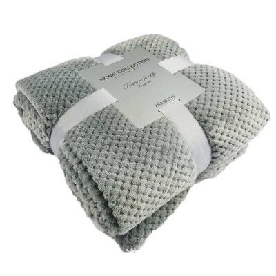 Flannel Fleece Sofa Throw Soft Travel Blanket Warm Bedspread