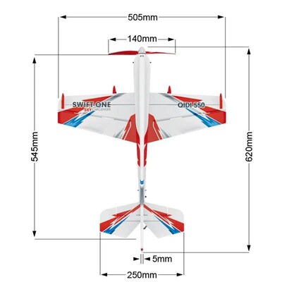 QIDI-550 3D RC Airplane 500mm Wingspan One-Key Hanging Stunt