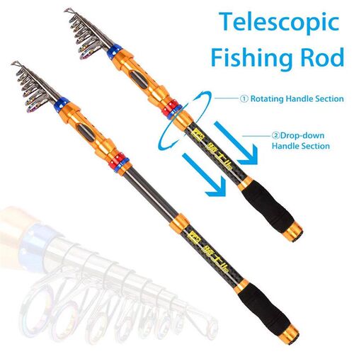 Telescopic Fishing Rod Saltwater Freshwater-12 FT Carbon Fib