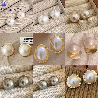 S925 silver needle pearl women luxury small Stud earrings