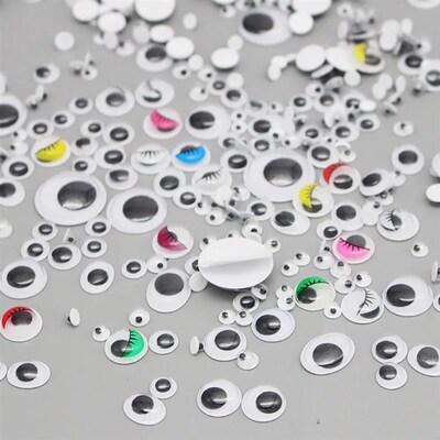 100pcs/200pcs Self-adhesive Googly Wiggle Eyes for DIY Scrap