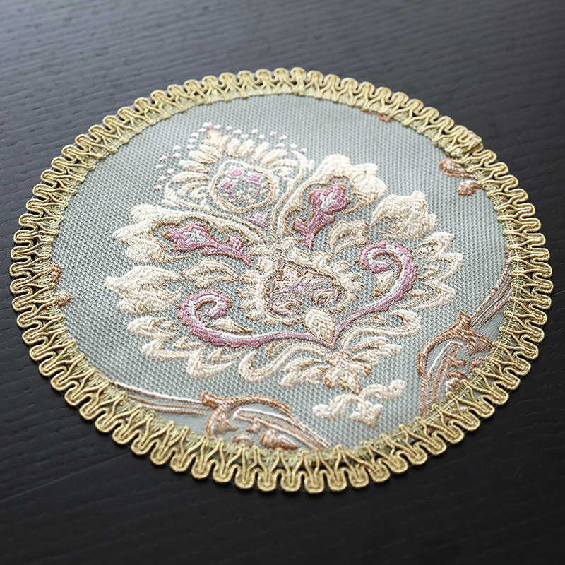 欧式餐垫圆形布艺杯垫隔热垫防烫餐具垫茶具垫子西餐桌小垫布大号,居家布艺,餐垫,淘宝优惠券,粉丝福利购,淘宝优惠卷