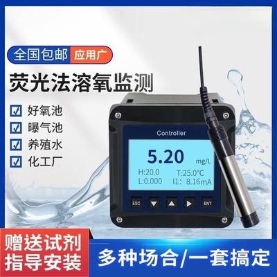 在线溶氧仪感测器污水处理水产养殖萤光法DO检测仪好氧含量