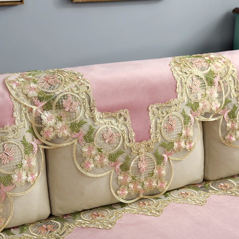 欧式沙发巾四季通用扶手巾蕾丝靠背巾田园沙发套防尘沙发盖布现代