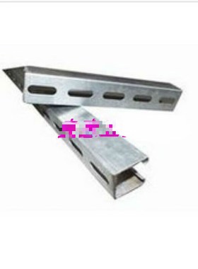 C型钢抗震支架光伏支架热镀锌U型槽钢檩条41*41*2.5有孔无红色