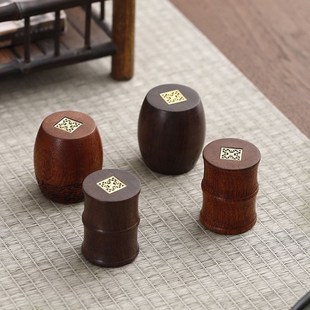 黑檀实木盖置茶壶陶瓷盖碗盖子配件紫砂放壶盖托架茶具垫茶道摆件