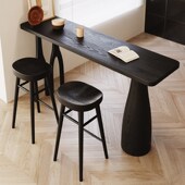 家用靠墙吧台桌阳台休闲小吧台实木桌面高脚桌长条桌沙发隔断吧台