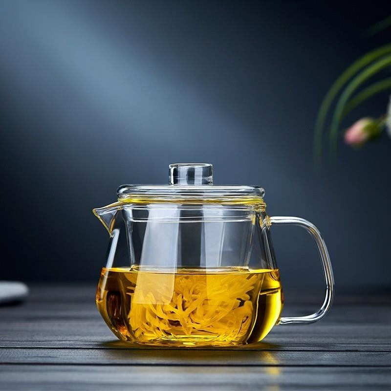 玻璃茶壶单壶耐高温加厚茶水分离茶具家用小花茶煮茶器泡茶壶套装