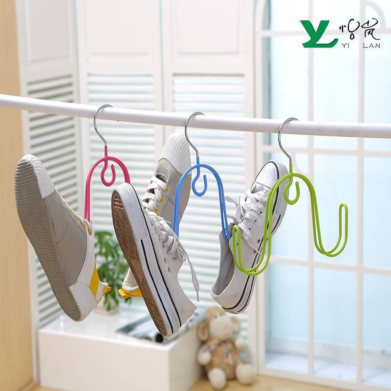 晒鞋架子阳台挂鞋架挂钩i晾晒架多功能不锈钢鞋挂晾衣架2支装绿色,收纳整理,塑料衣架,淘宝优惠券,粉丝福利购,淘宝优惠卷
