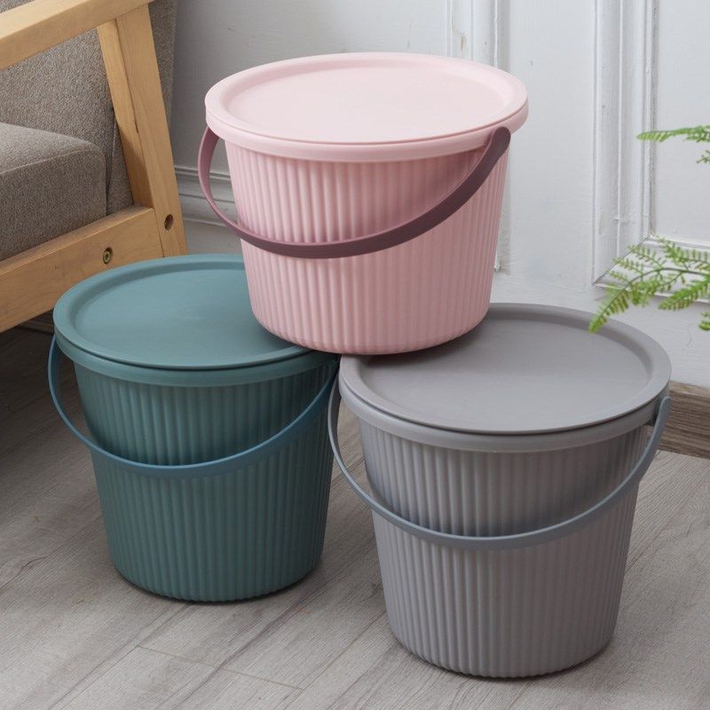 日系家用桶盆套装学生宿舍三件套洗脸盆塑料加厚手提水桶圆桶带盖,家庭/个人清洁工具,水桶,淘宝优惠券,粉丝福利购,淘宝优惠卷