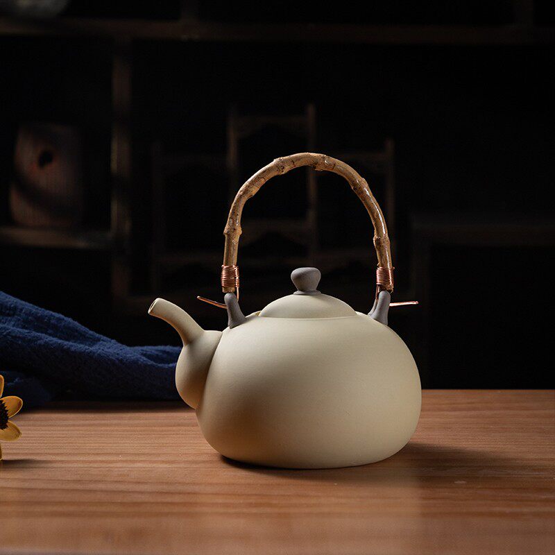 老岩泥小提梁壶原矿粗陶煮水泡茶壶酒精炉煮茶炉煮茶器底座酒精灯
