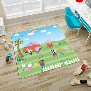 正方形可爱卡通儿童地毯客厅卧室地垫电脑椅书桌转椅吊篮帐篷垫子