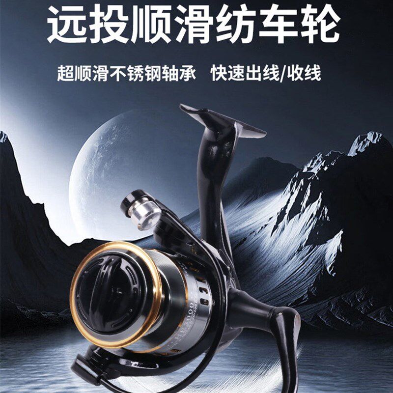 卡利欧渔轮海竿轮金属轮远投轮描鱼轮打黑鱼线轮式路亚纺车轮