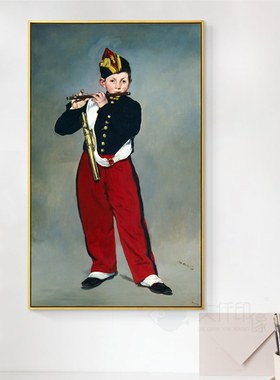 吹笛少年 爱德华马奈 人物油画版画欧式现代客厅玄关装饰画名画