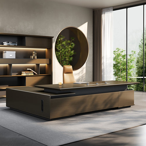 现代简约轻奢高档老板办公桌